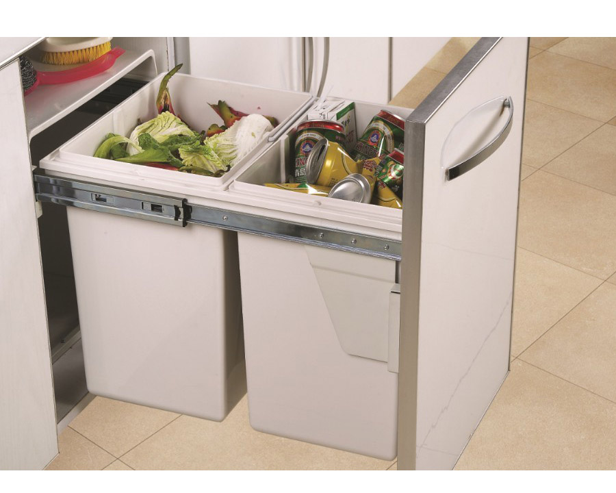 30/40L Pull Out Kitchen Waste Recycle Soft Close Dust Bin 430mm Hinged Door Unit
